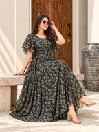 Blank n Green Line Maxi Dress