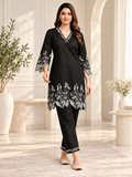Schiffli Embroidered V-Neck Co-ord Set