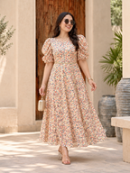 Beige A Line Dress