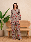 Taupe Abstract Marble Print Co-ord Set