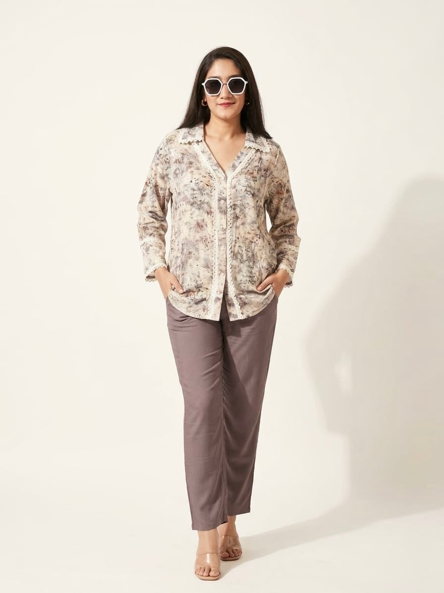 Pure Grey Rayon Coord Set