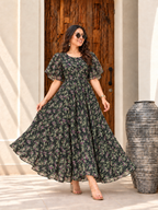Blank n Green Line Maxi Dress