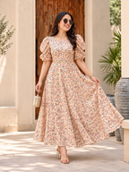 Beige A Line Dress