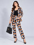 Kivoz Geometric Print Blazer Coord