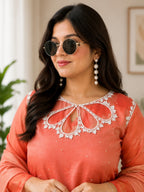 Kivoz Coral Embroidered Kurta Set with Dupatta for Women