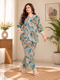 Women’s Paisley Print Co-ord Set with Lace Detail